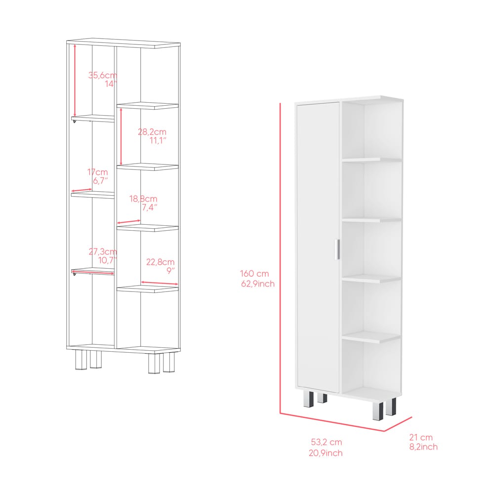 White Bathroom Storage Cabinet - 82" Wide