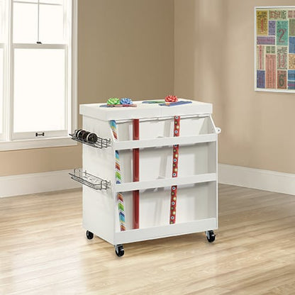 White Traditional Craft Cart - 37" Tool Cabinet