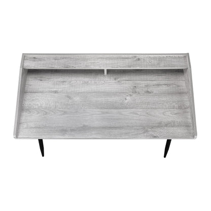 Grey Computer Desk with Hutch - 48" L Workstation