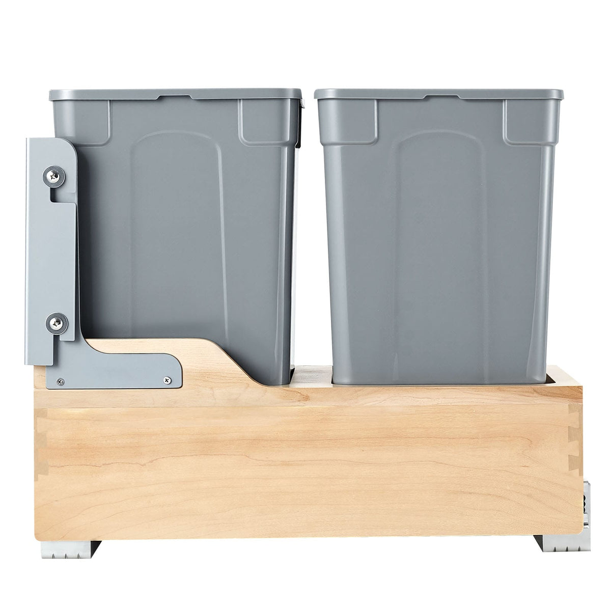 Gray Pullout Waste Container - 2 x 35QT Kitchen Bin