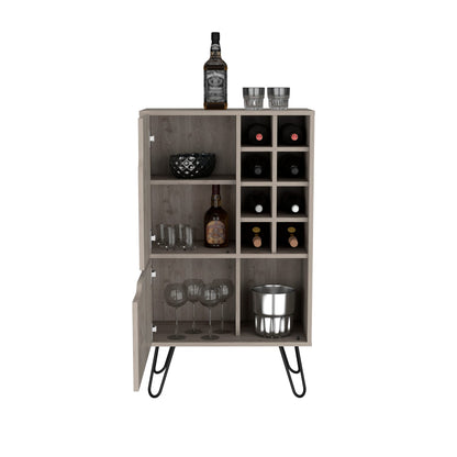 Light Gray Bar Cabinet with Wine Racks - 23.9" W for Living Room