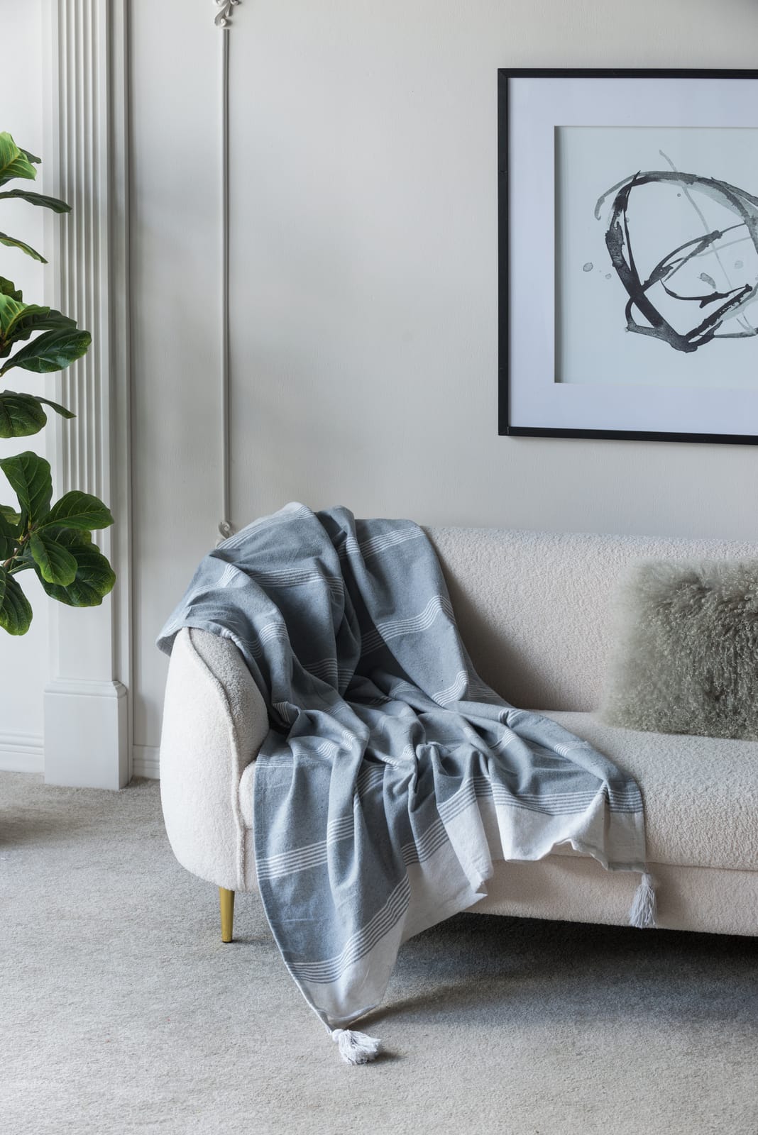50x60" Conrad Gray Throw Blanket, 2 Pack - Cotton Comfort