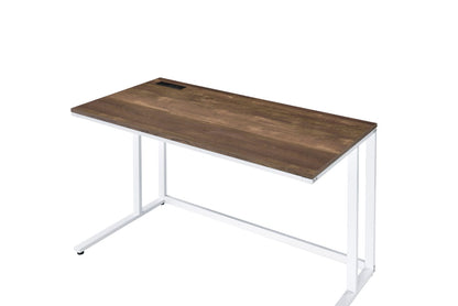 Tyrese Walnut & White Writing Desk - Work From Home Office