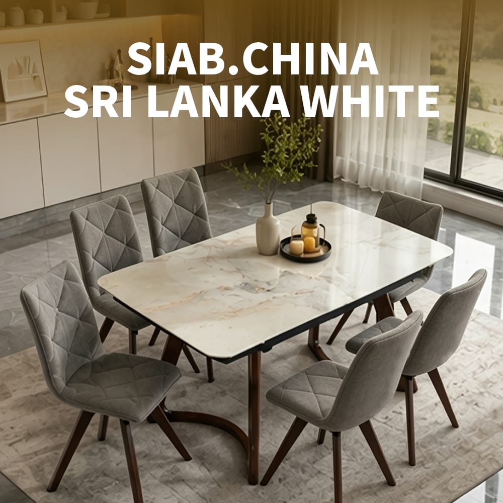 Walnut Sintered Stone Dining Table - 6 Person Expandable Table