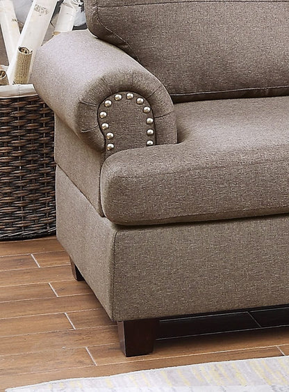 Large Mocha L-Shaped Sectional Sofa - 3 Pieces