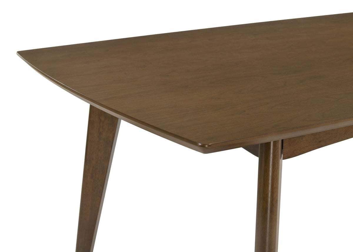 Dark Walnut Mid-Century Dining Table - Seats 6