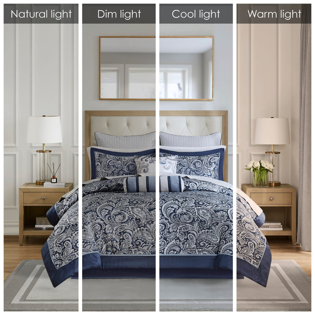 Navy King Comforter Set - 12 Piece Bedding