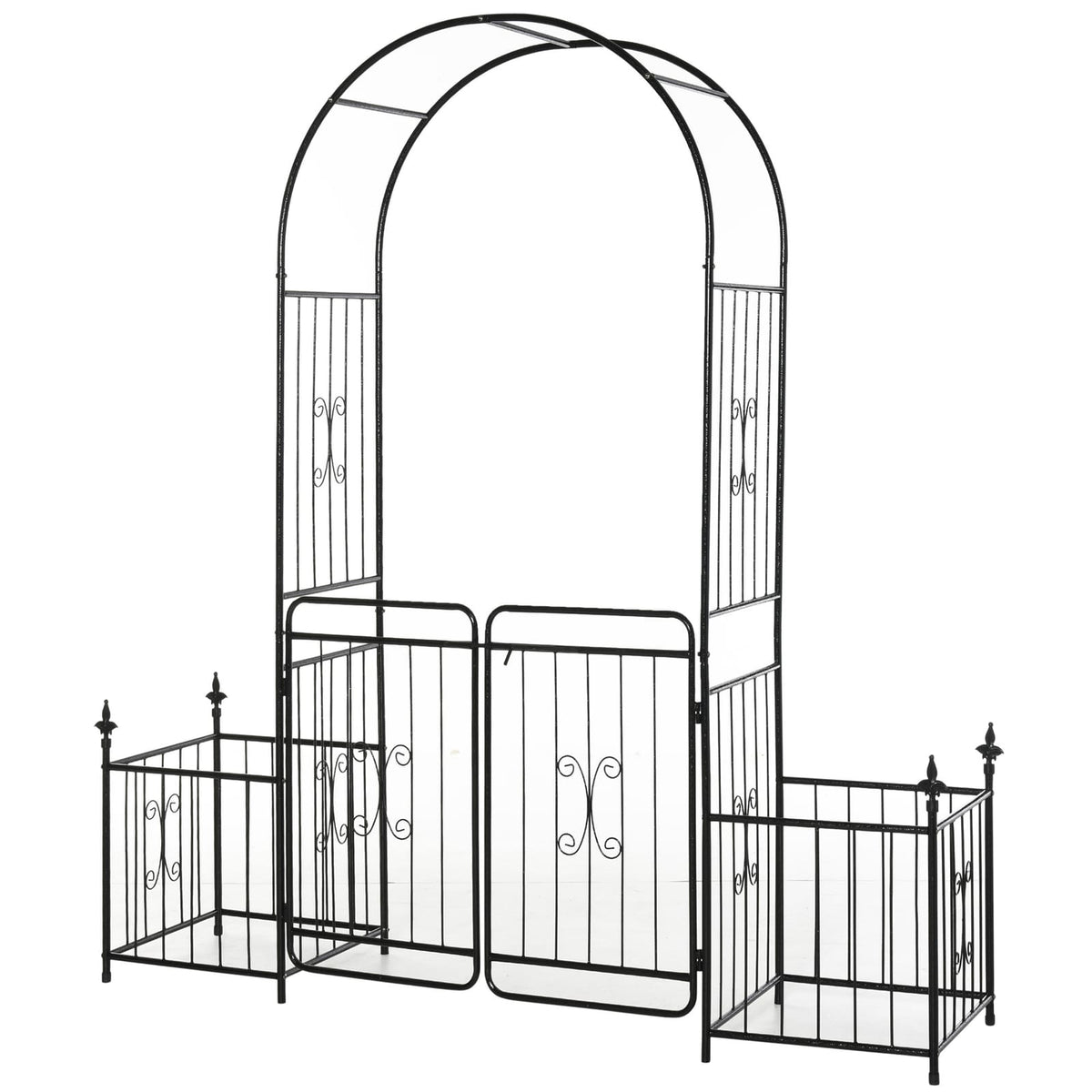 86 Inch Garden Arbor Arch for Climbing Plants Black