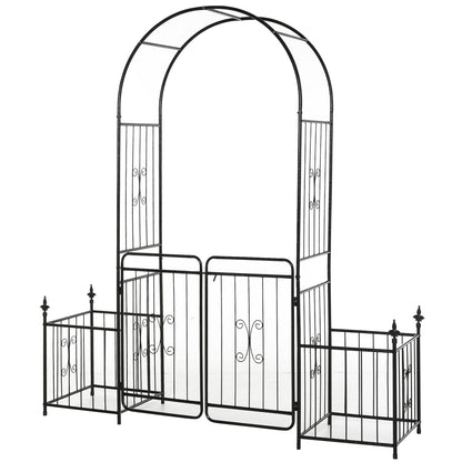 86 Inch Garden Arbor Arch for Climbing Plants Black