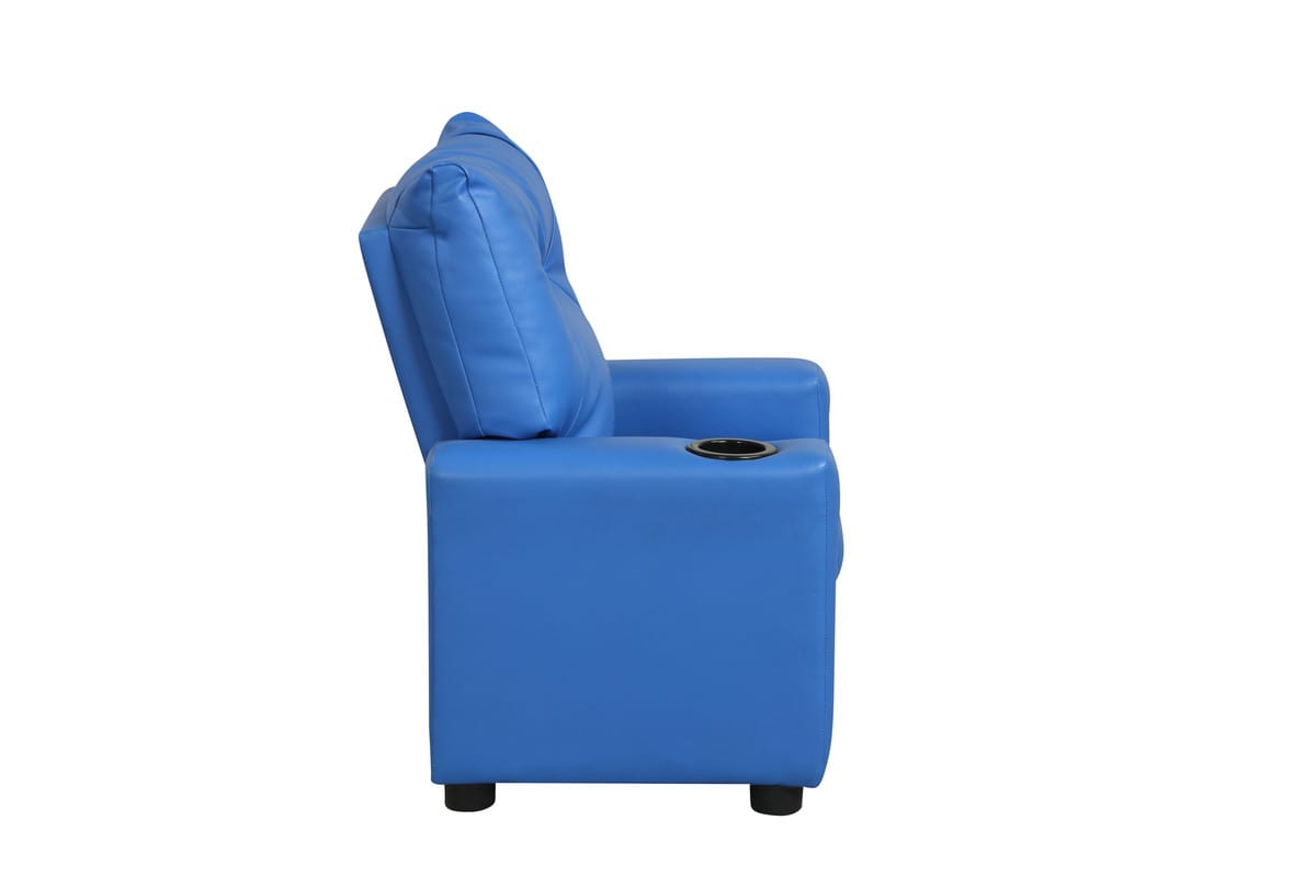 Blue Kids Recliner Chair - 23"W PU Leather