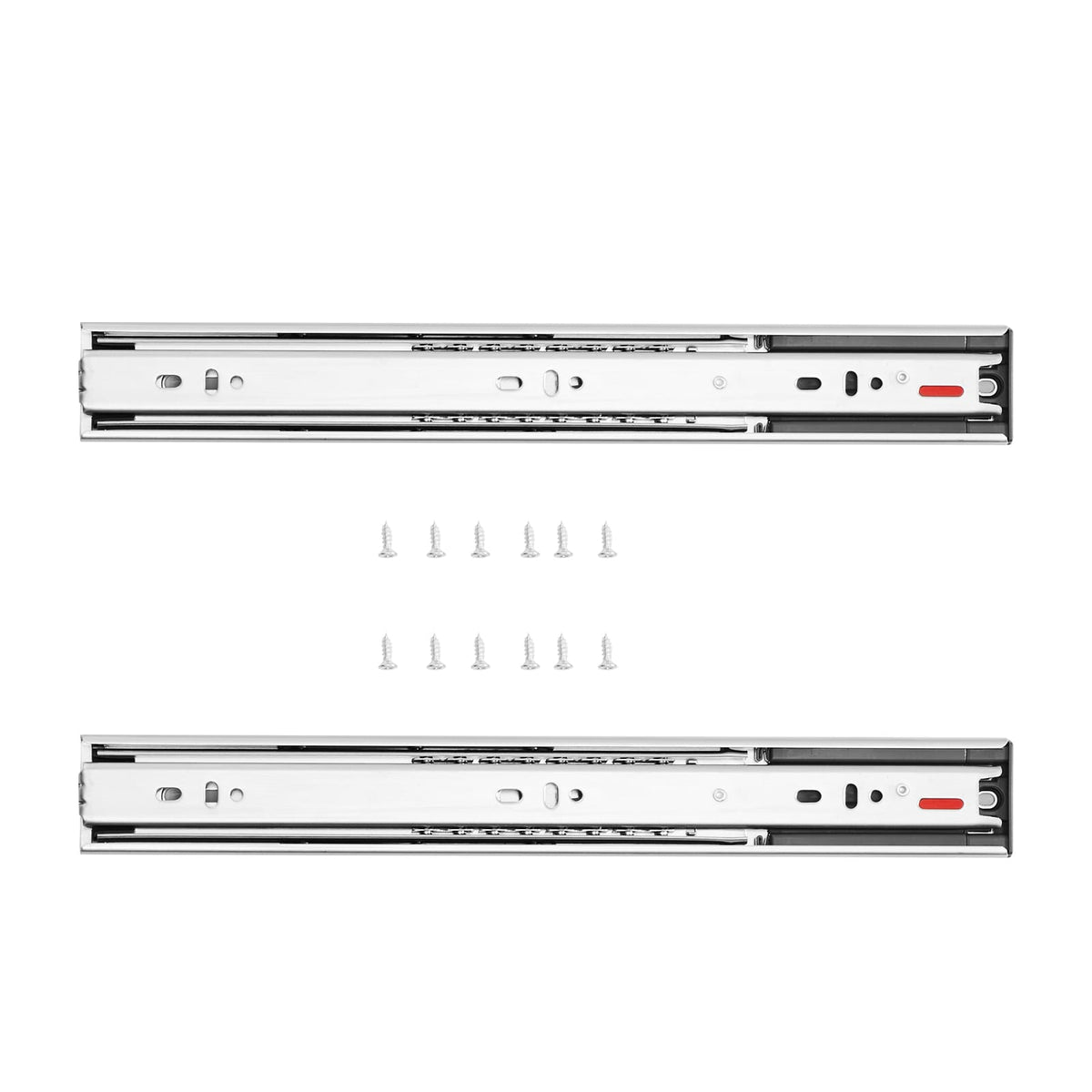 6 Pairs Drawer Slides - 20 Inch Steel, Full Extension Soft Close