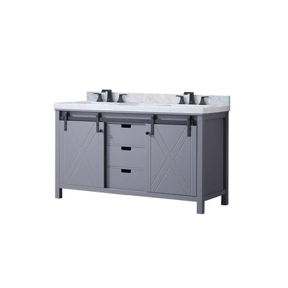 Dark Grey Marble Bathroom Vanity Upgrade with Faucet