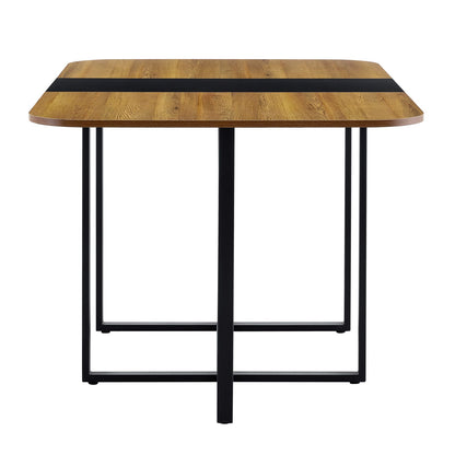 Black Wood Dining Table - 60" Modern Tabletop