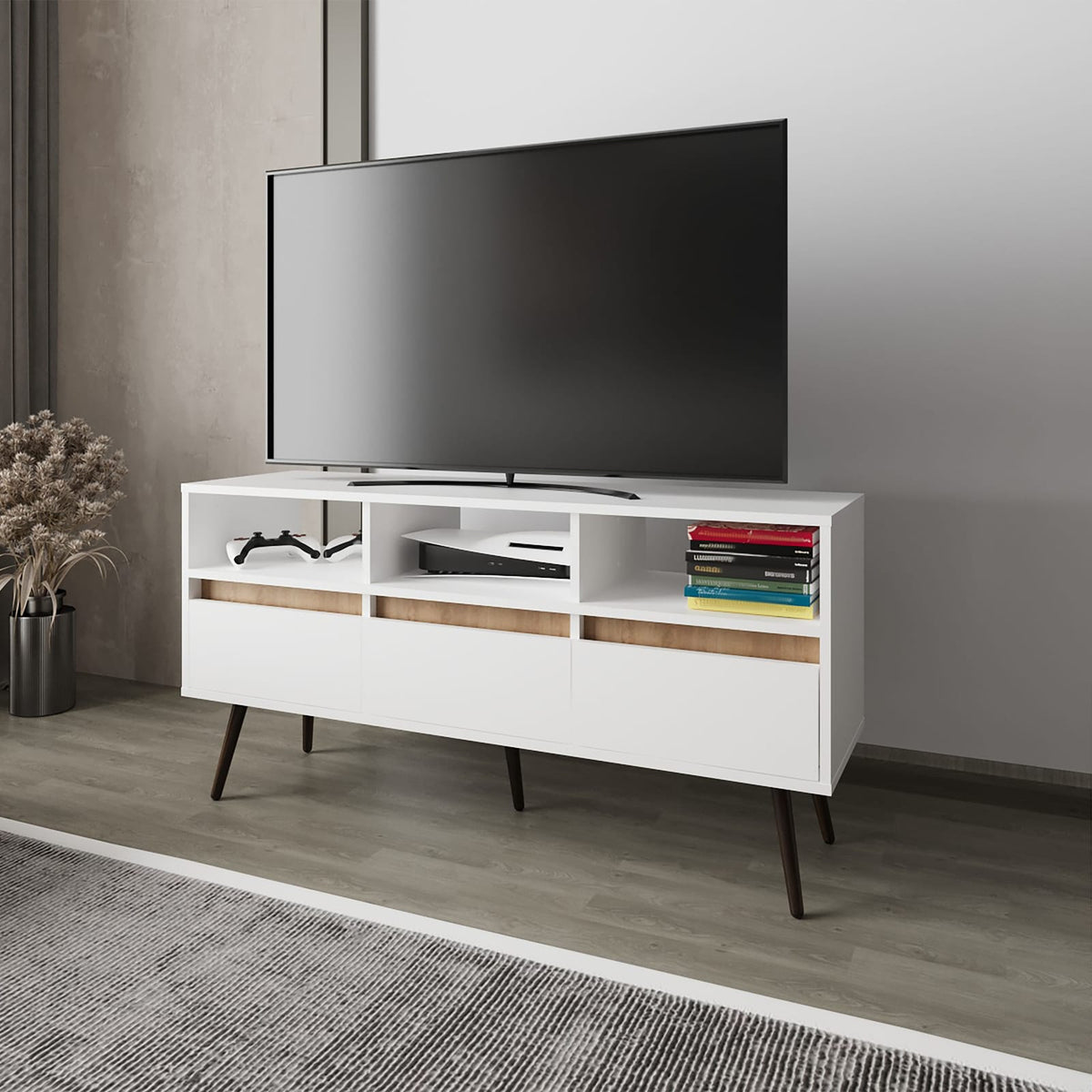 Hudson Vertical Storage Cabinet, Natural Oak - Tall White File Cabinet