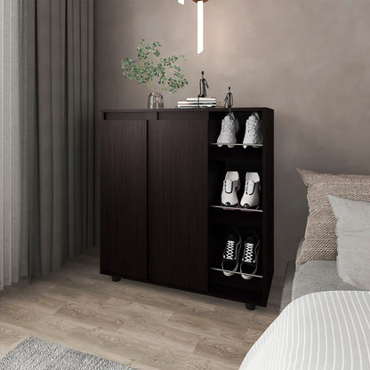 3-Tier Black Shoe Rack - Storage Shelving Unit for Living Room