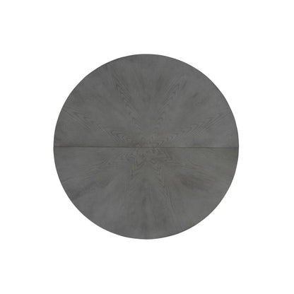 Oak Gray Round Dining Table 39.4" Traditional Solid Wood Legs, Timeless Elegance,