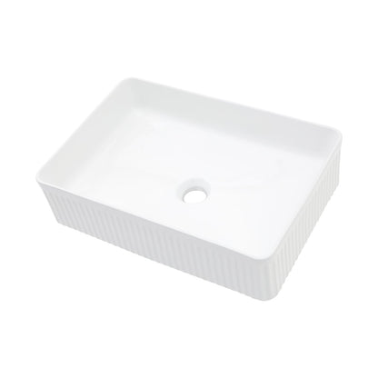 White Ceramic Rectangular Vessel Sink - 19.63" x 13.69"
