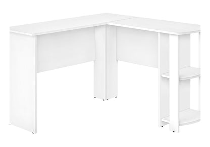 L-Shaped Computer Desk with Storage - 48" White