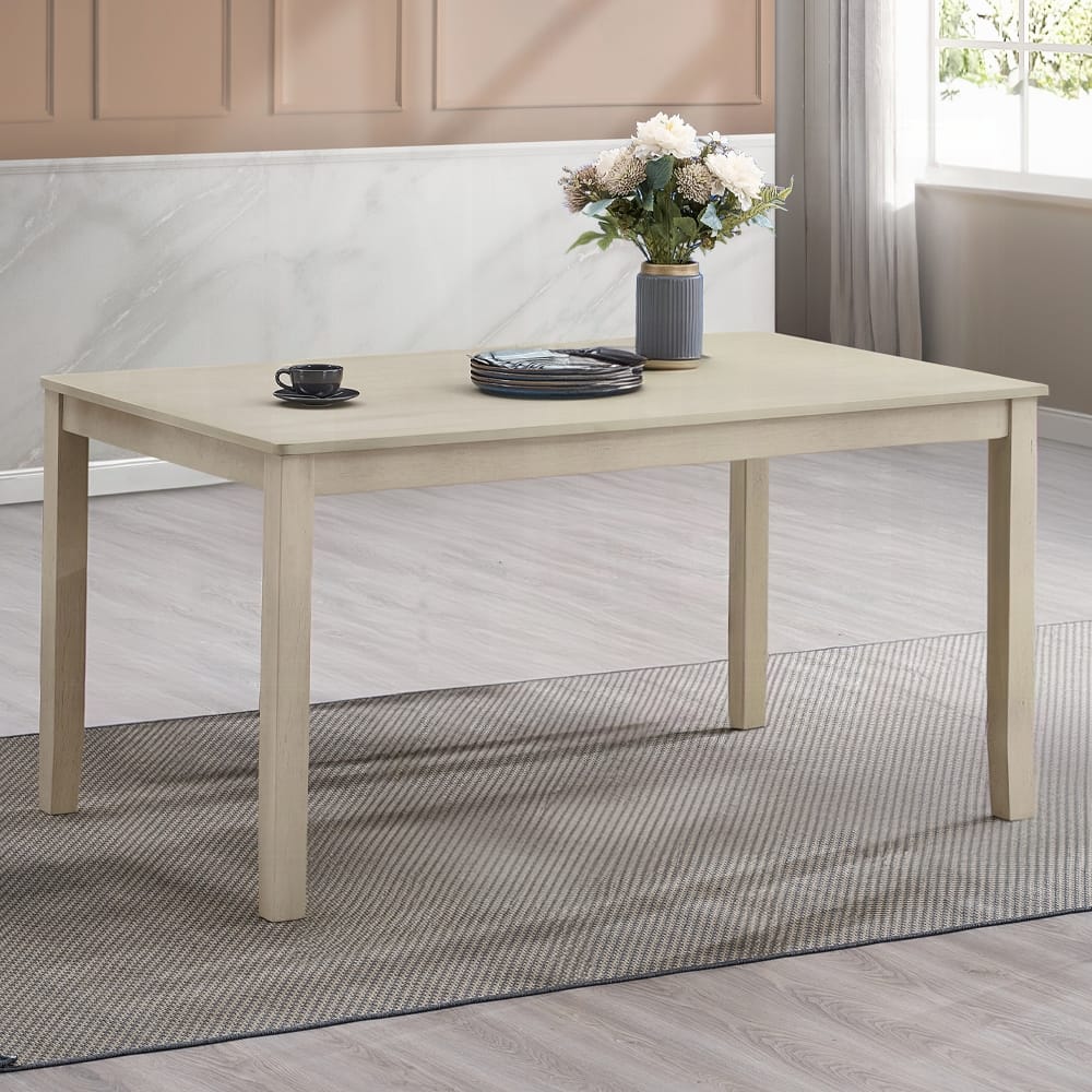 Antique Gray Dining Table Seats 6 - Rectangular Wood Table