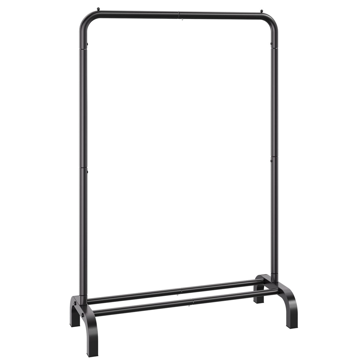 Black Steel Clothes Rack with Hanging Rod - Bedroom Storage