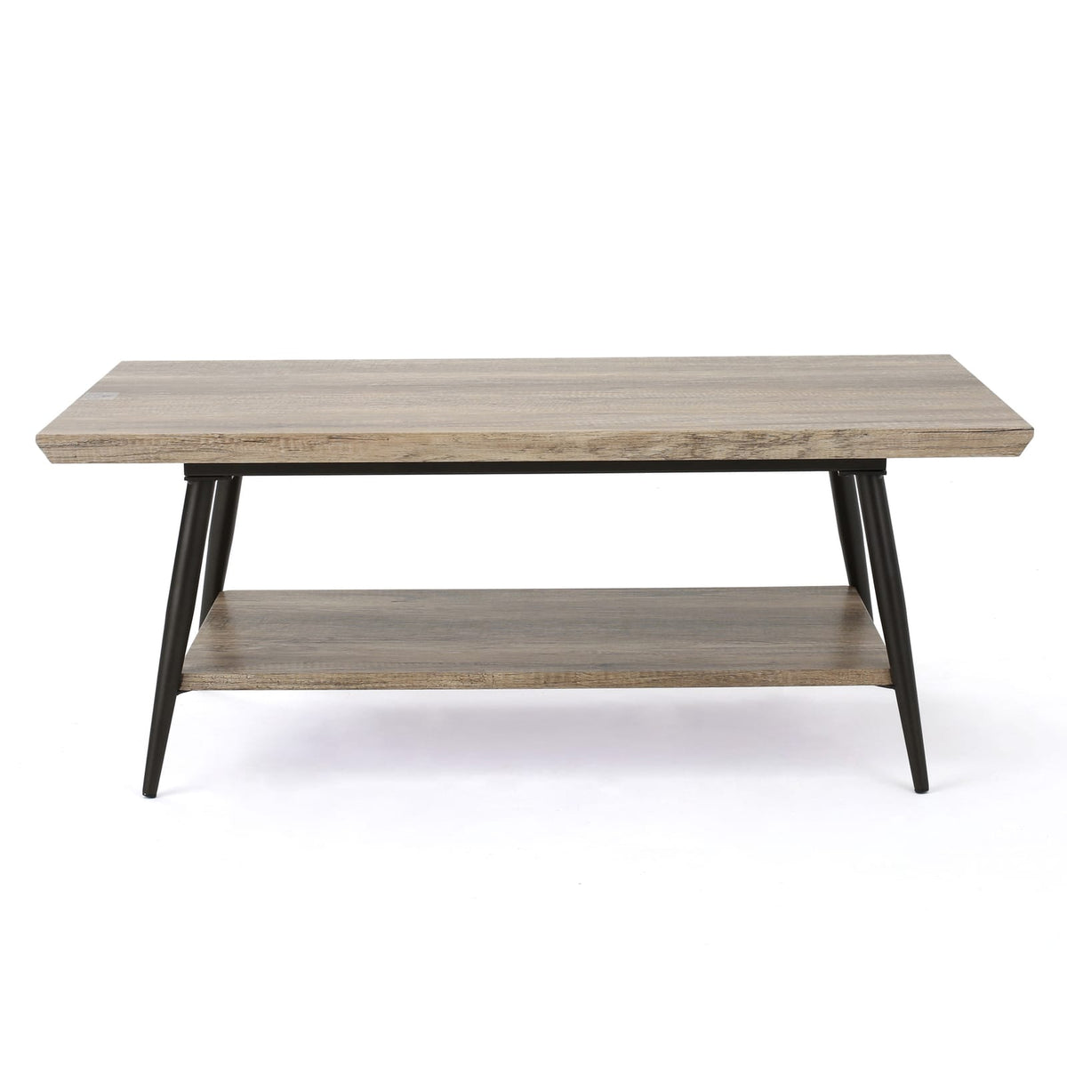 Grey MDF Mid-Century Coffee Table with Hidden Storage for Living Room