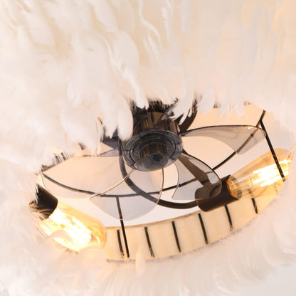 20 Inch White Farmhouse Ceiling Fan with Lights
