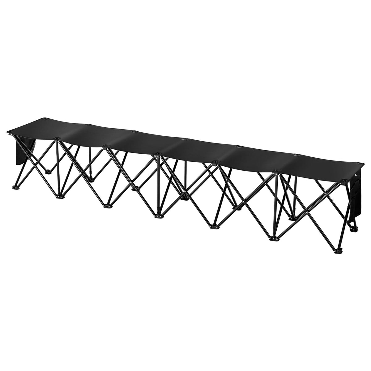 Black Iron Folding Bench for Garden Patio Seating and Poolside
