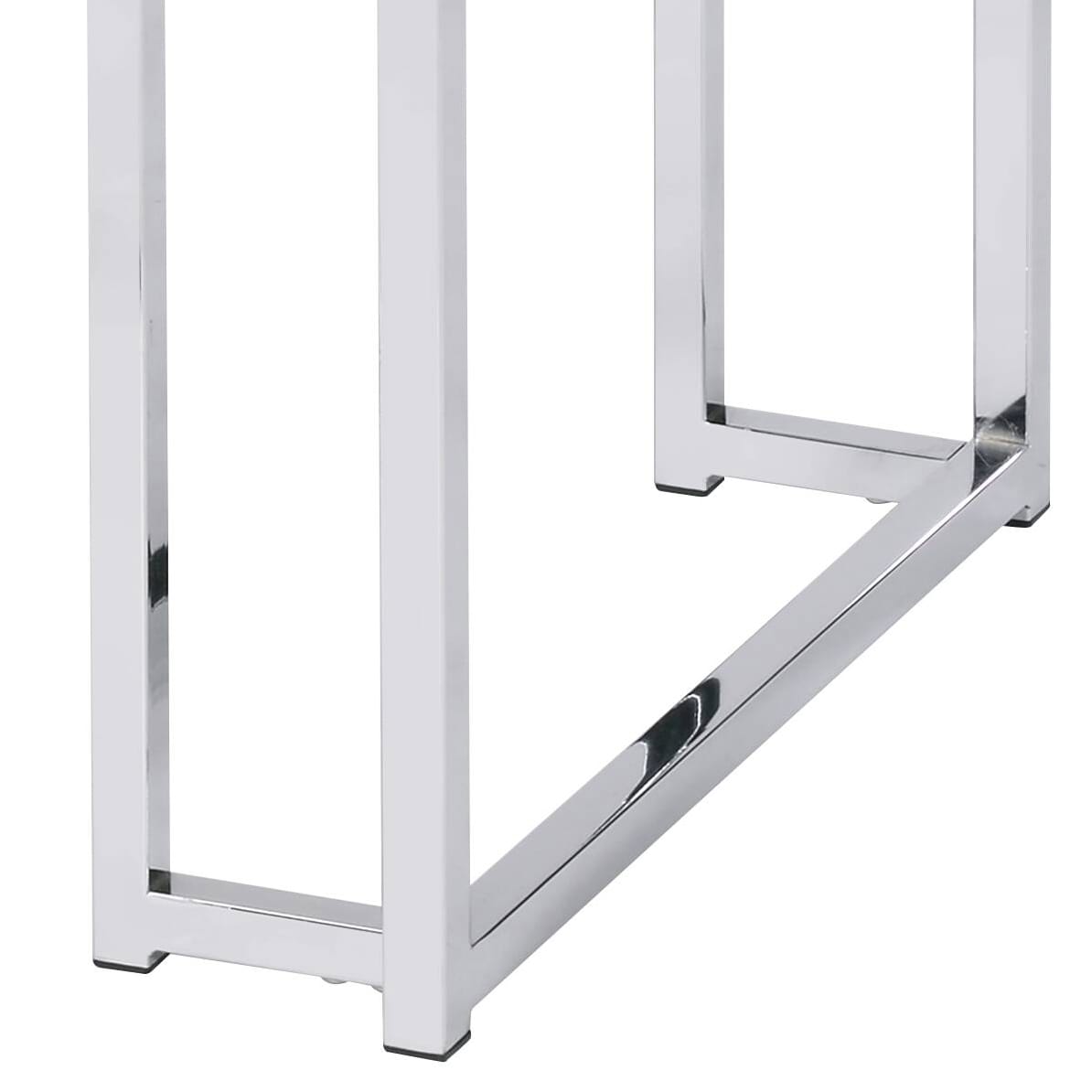 Natural Oak and Chrome End Table - Modern Storage Side Table