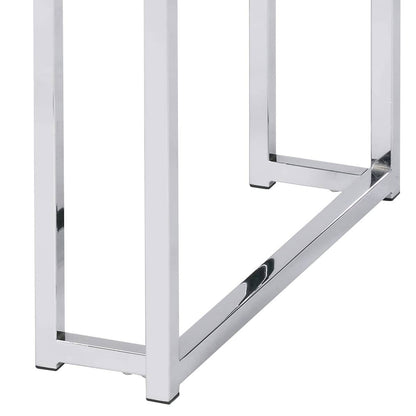Natural Oak and Chrome End Table - Modern Storage Side Table