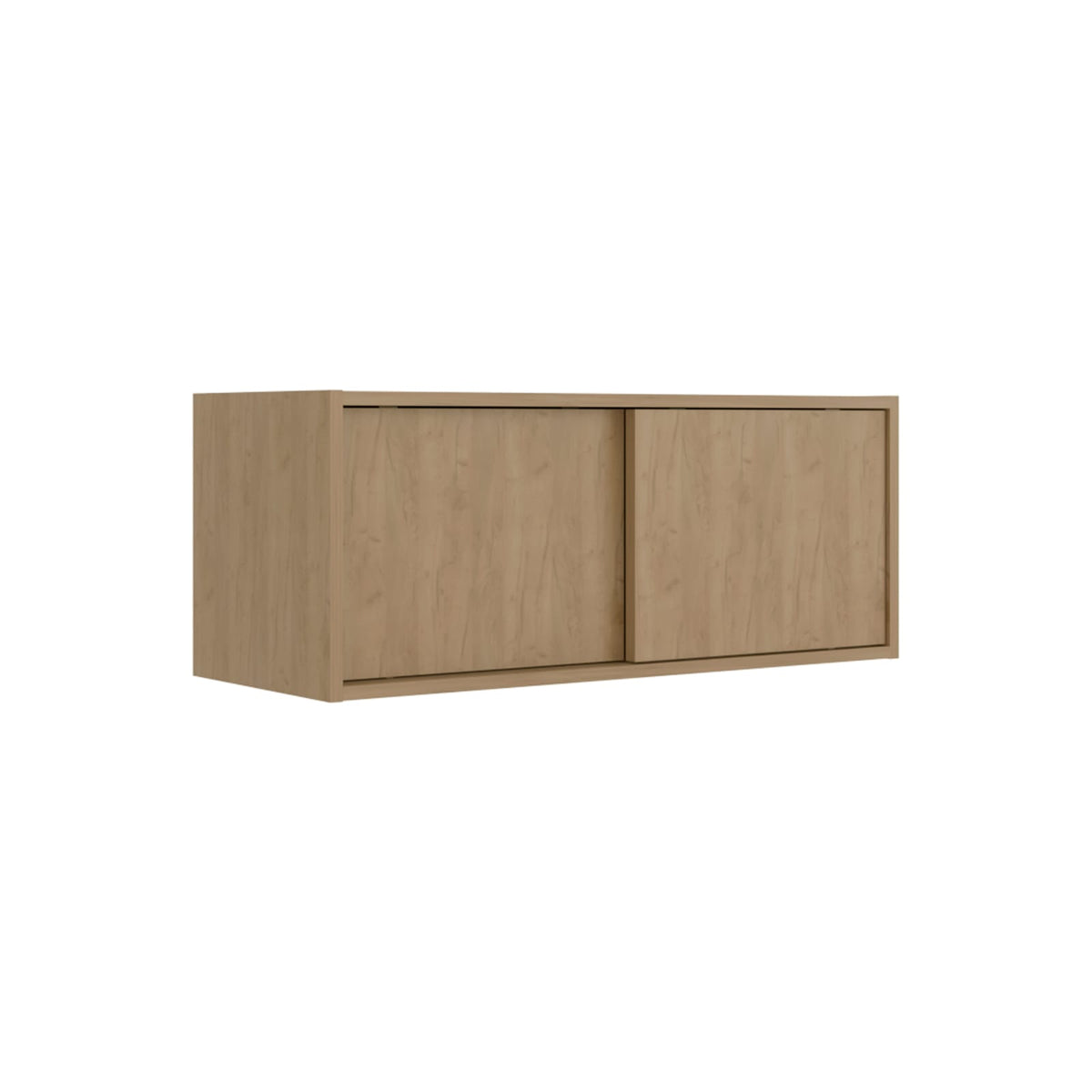12.4" Natural Wood Wall Mounted Cabinet - Office Storage for Living Room