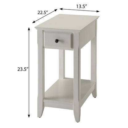 White Accent Table with Bottom Shelf - Storage & Style