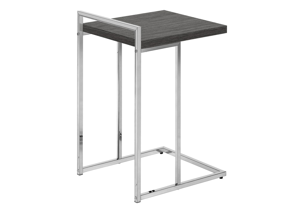 Grey C-Shaped Accent Table - 16" x 18.25"