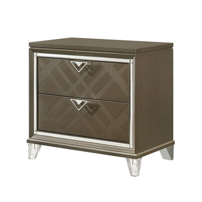 Champagne Synthetic Wood Nightstand - 18" W x 31" D x 29" H