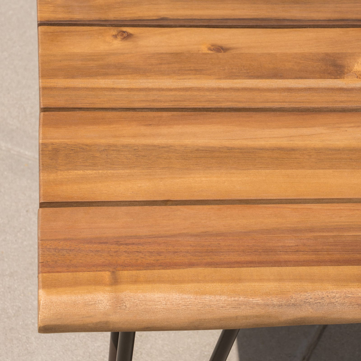 ZION Industrial Wood & Metal Coffee Table - Teak Finish