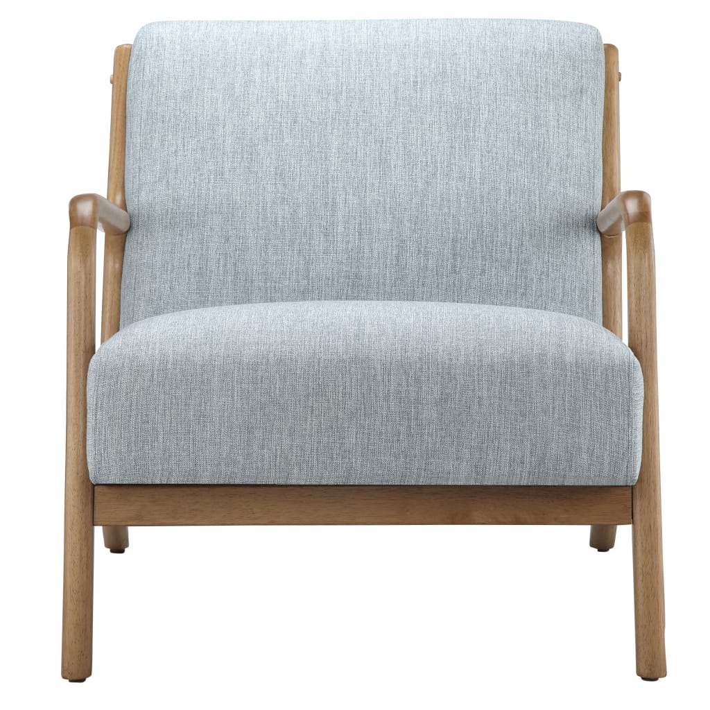 Light Blue Lounge Chair - Mid Century Modern Solid Wood Frame