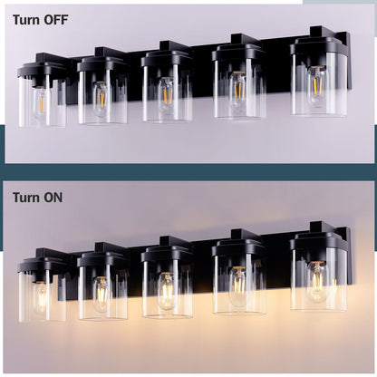 Matte Black Iron Vanity Light Fixture for Bathroom Mirror