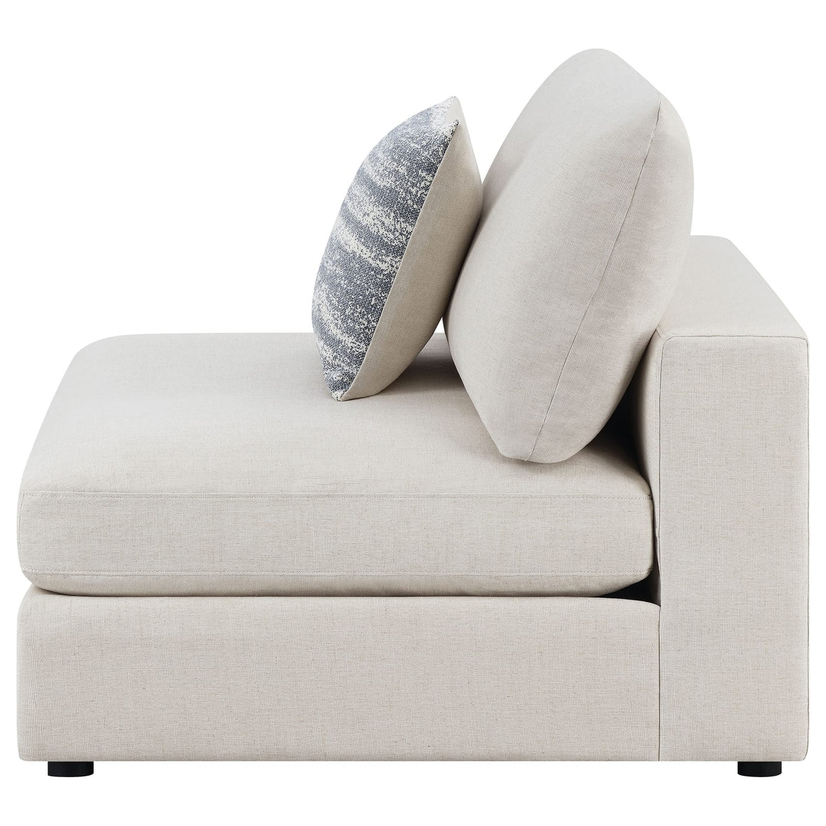 Beige Upholstered Armless Chair - 38" x 41" Primary Living Space
