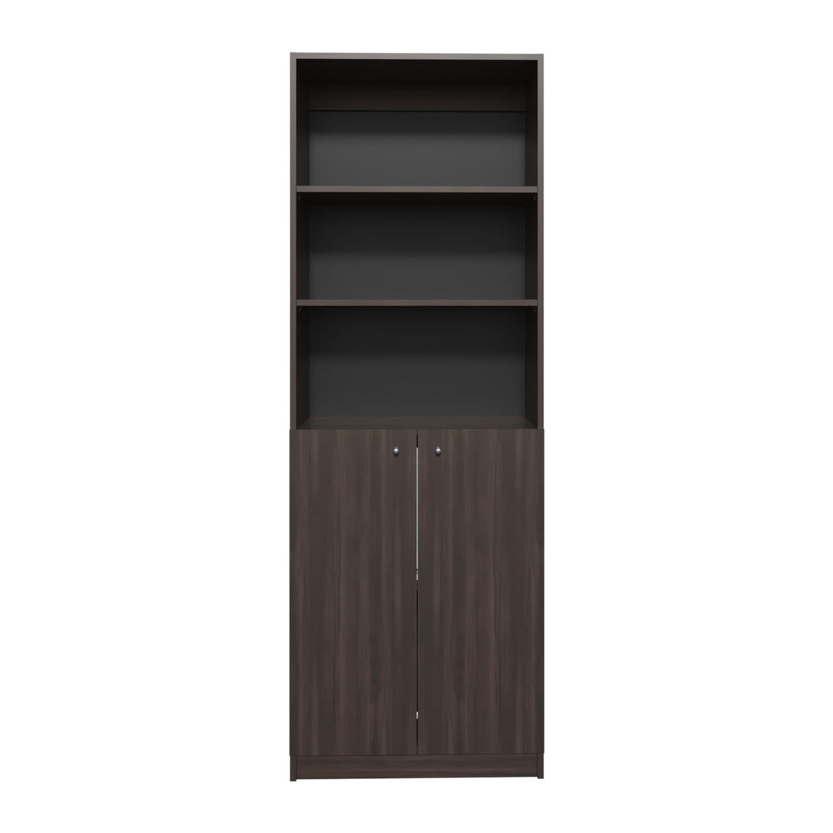 Multicolor 2 Door Bookcase with 5 Shelves MDF Display Unit