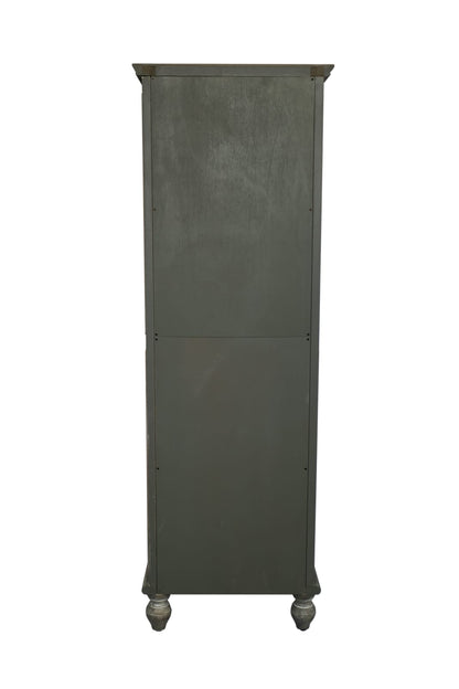 Living Room Black & Gray Farmhouse Accent Chest Tall Narrow Storage Cabinet for