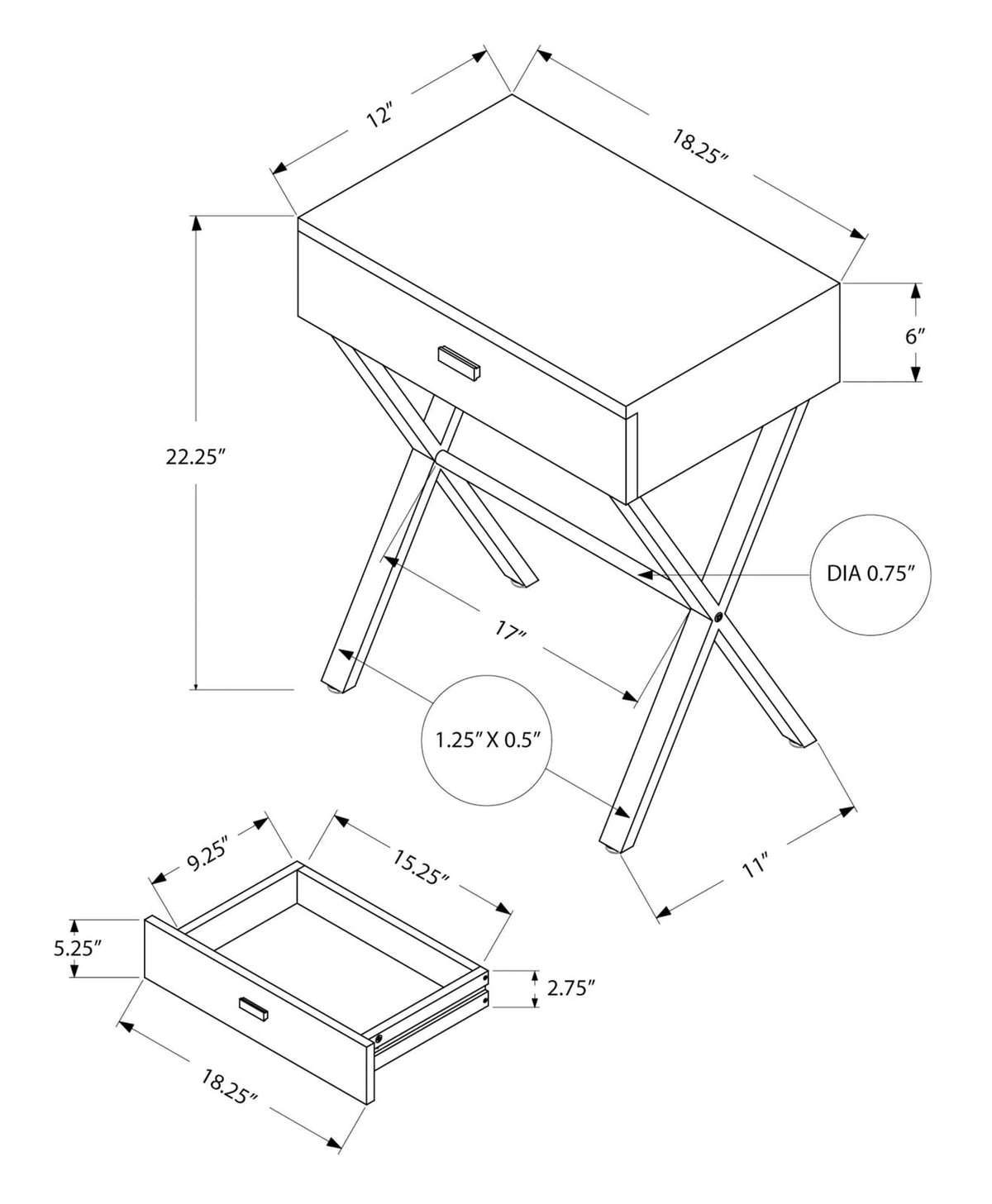Accent Table, Side Table - Taupe & Chrome Metal