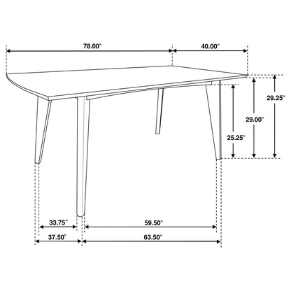 Dark Walnut Mid-Century Dining Table - Seats 6