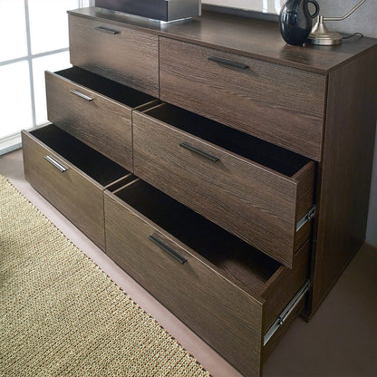 Morgan Farmhouse Six-Drawer Jumbo Dresser - Espresso Solid Wood