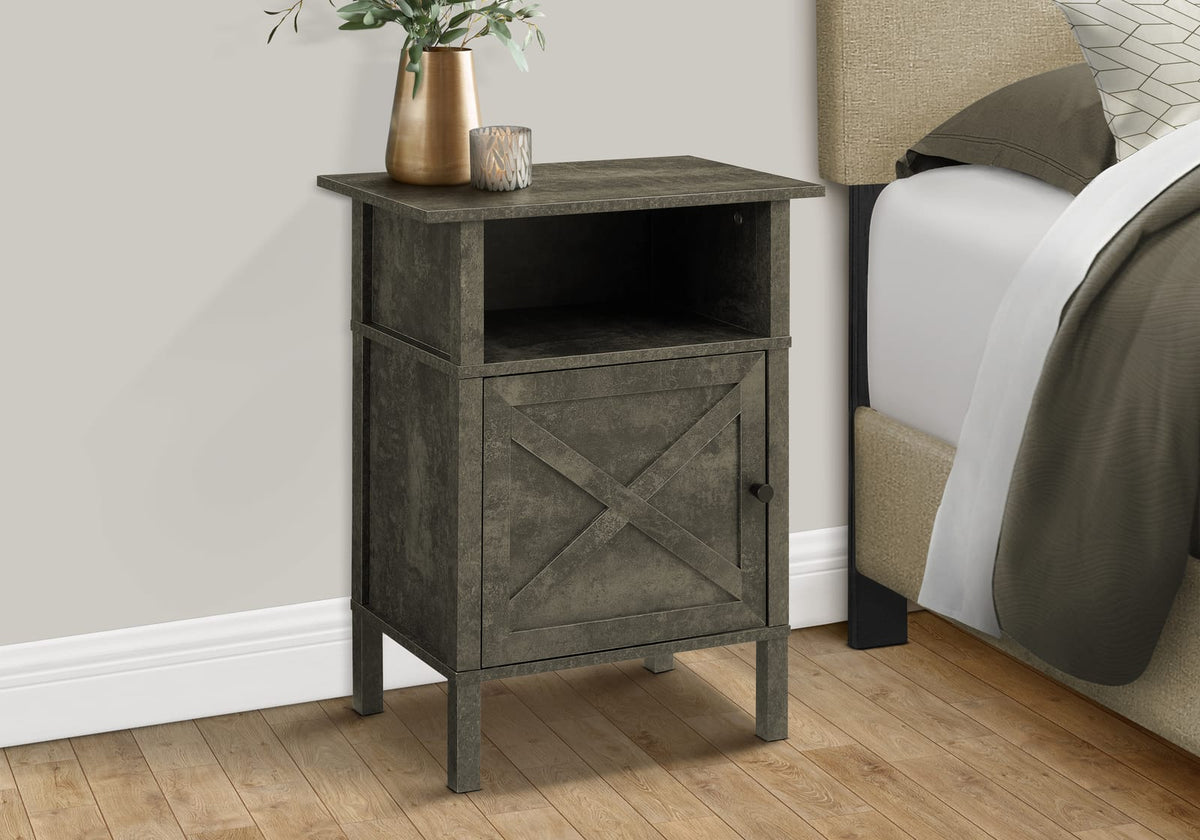 Black MDF Accent Side Table with Open Shelf Storage for Living Room
