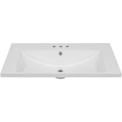 30 Inch White Ceramic Bathroom Vanity Top for Cabinet Renovation
