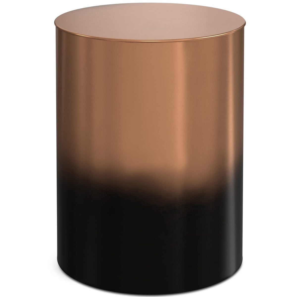 Black Metal Cylinder End Table for Bedroom Accent for Living Room