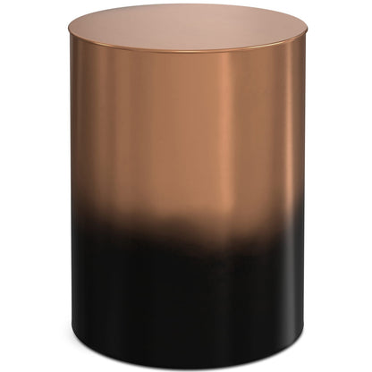 Black Metal Cylinder End Table for Bedroom Accent for Living Room