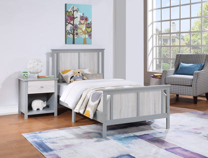 Gray Solid Wood Twin Bed - Connelly Reversible Panel
