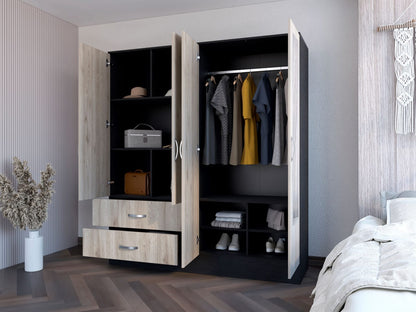 Light Gray Armoire Ron - Spacious Bedroom Storage