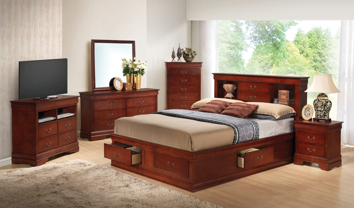 Full Size Cherry Bed Frame - 84" D for Bedrooms