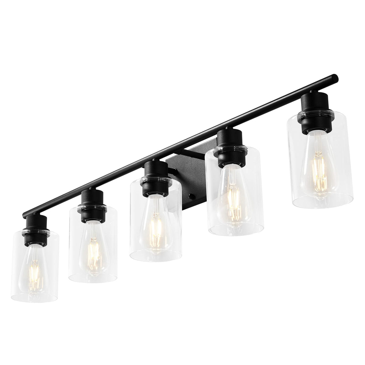 Black Iron Bathroom Vanity Light Fixture 5 Lights